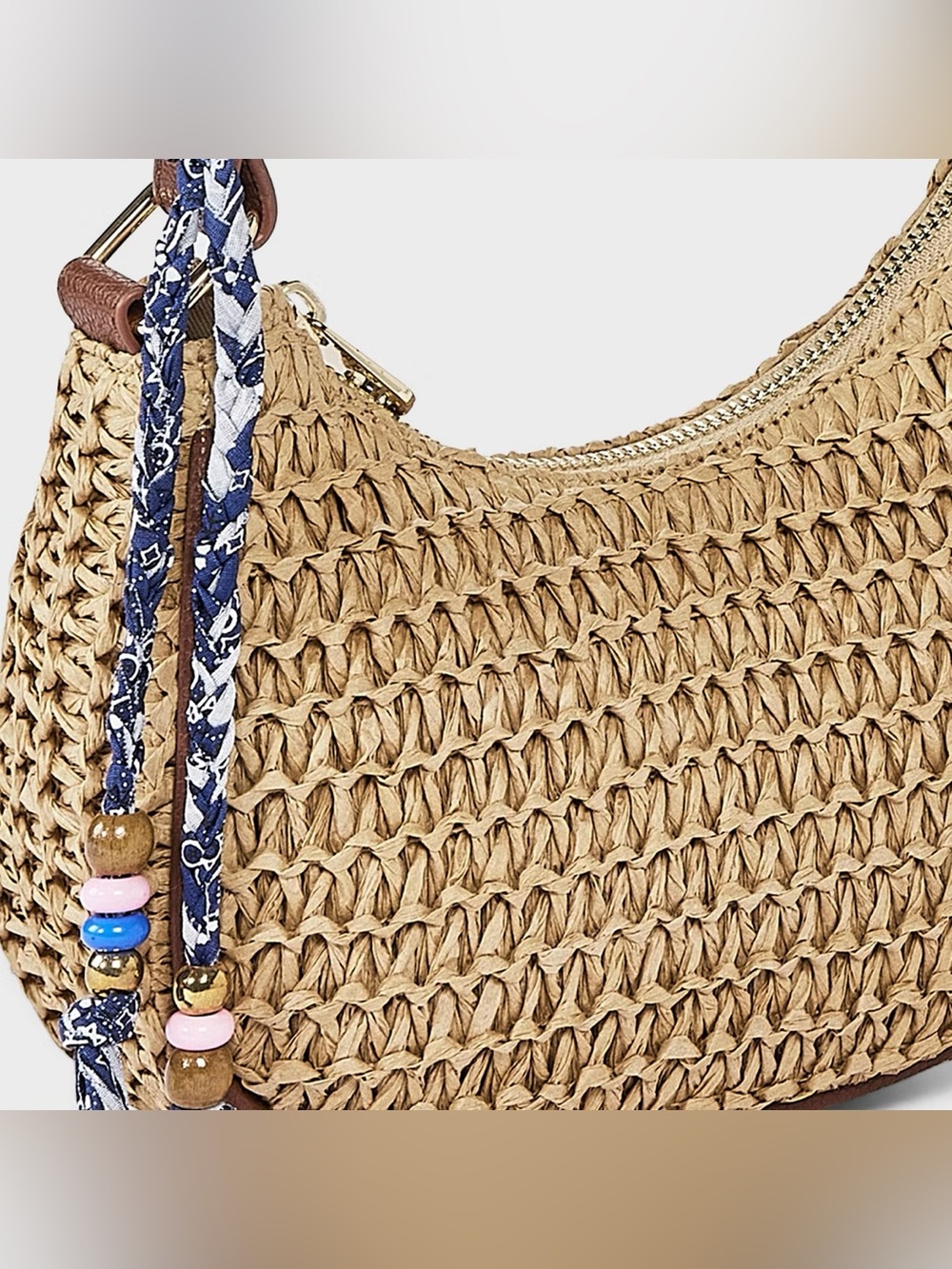 Straw Shoulder Bag with Charms - Universal Thread